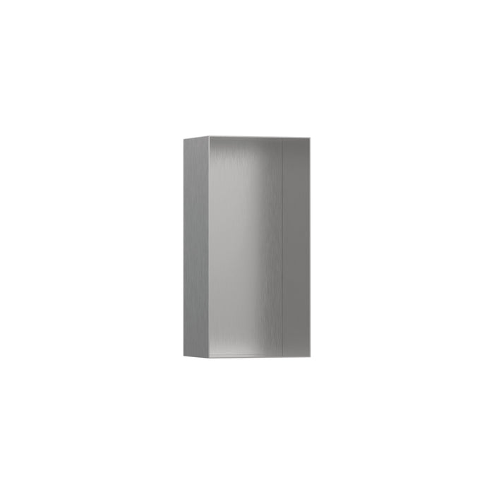 hansgrohe XtraStoris Minimalistic Wall Niche with Open Frame 12"x 6"x 4", brushed stainless steel