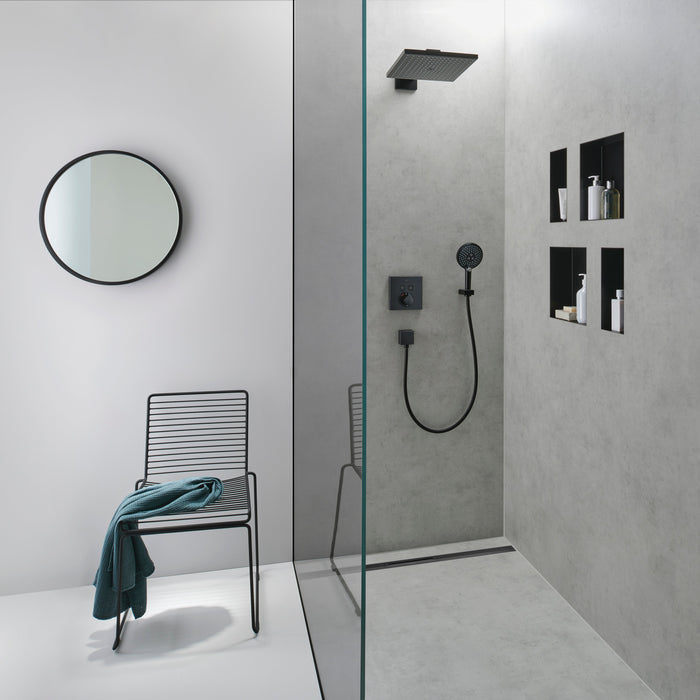 hansgrohe XtraStoris Minimalistic Wall Niche with Open Frame 12"x 6"x 4", matte black - view 2