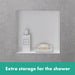 hansgrohe XtraStoris Minimalistic Wall Niche with Open Frame 12"x 12"x 4", brushed stainless steel - view 6