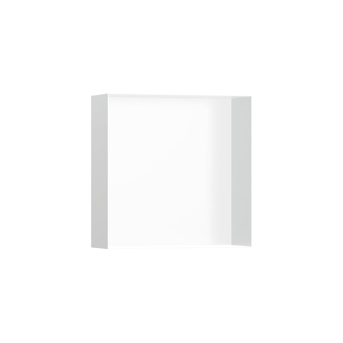 hansgrohe XtraStoris Minimalistic Wall Niche with Open Frame 12"x 12"x 4", matte white