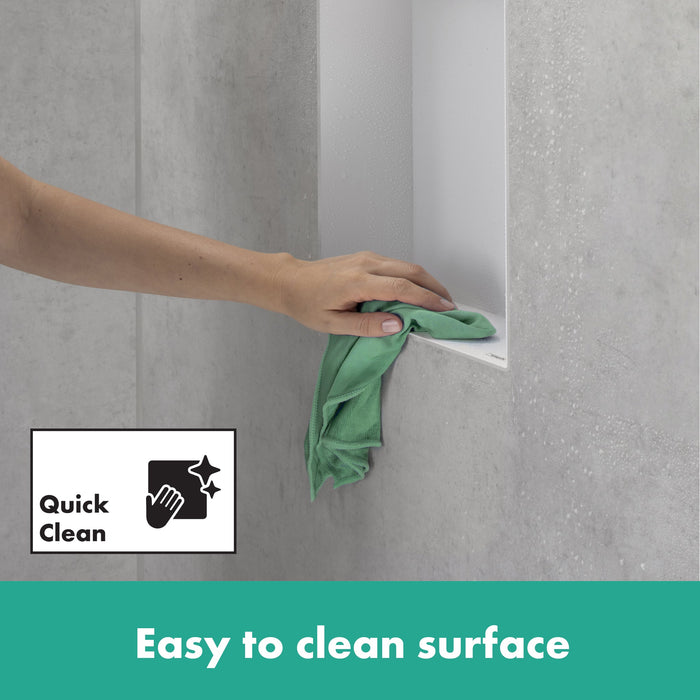 hansgrohe XtraStoris Minimalistic Wall Niche with Open Frame 12"x 12"x 4", matte white - view 4