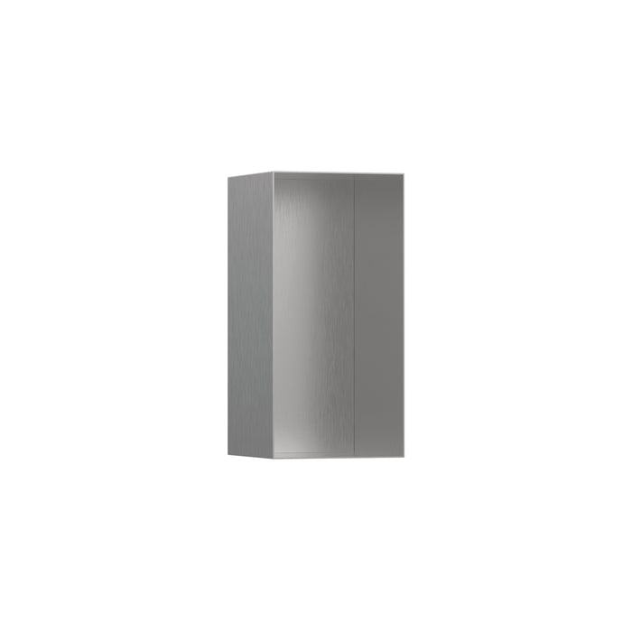 hansgrohe XtraStoris Minimalistic Wall Niche with Open Frame 12"x 6"x 5.5", brushed stainless steel