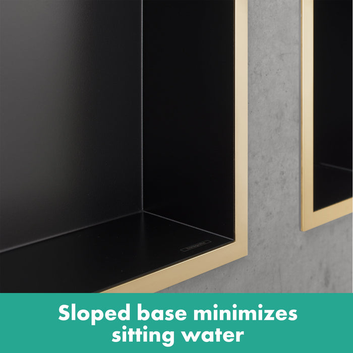 hansgrohe XtraStoris Minimalistic Wall Niche with Open Frame 12"x 12"x 5.5", matte black - view 3
