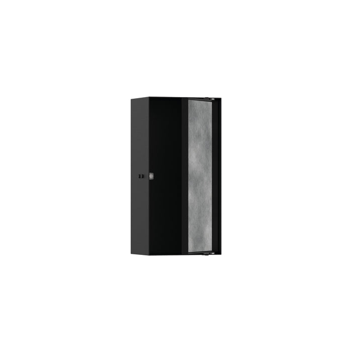 hansgrohe XtraStoris Rock Wall Niche with Tileable Door 12"x 6"x 4", matte black