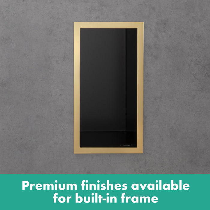 hansgrohe XtraStoris Individual Wall Niche Matte Black with Design Frame 12"x 6"x 4", brushed bronze - view 4