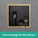 hansgrohe XtraStoris Individual Wall Niche Brushed Stainless Steel with Design Frame 12"x 12"x 4", brushed black chrome -...