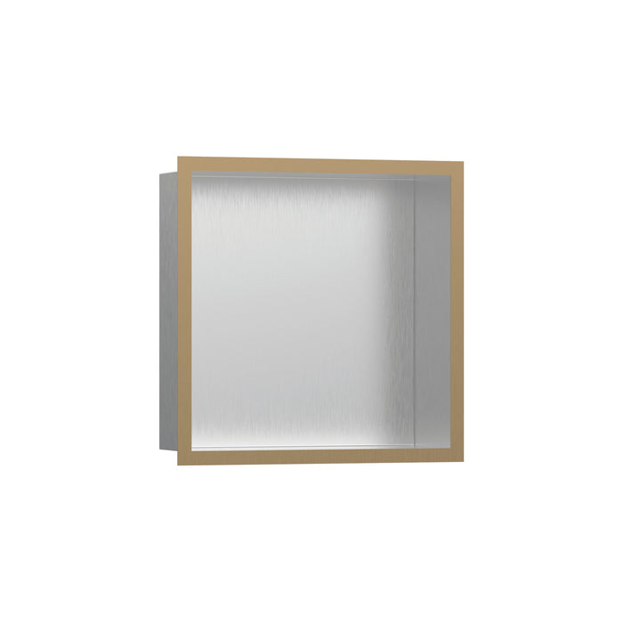 hansgrohe XtraStoris Individual Wall Niche Brushed Stainless Steel with Design Frame 12"x 12"x 4", brushed bronze