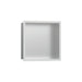 hansgrohe XtraStoris Individual Wall Niche Brushed Stainless Steel with Design Frame 12"x 12"x 4", matte white