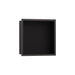 hansgrohe XtraStoris Individual Wall Niche Matte Black with Design Frame 12"x 12"x 4", brushed black chrome