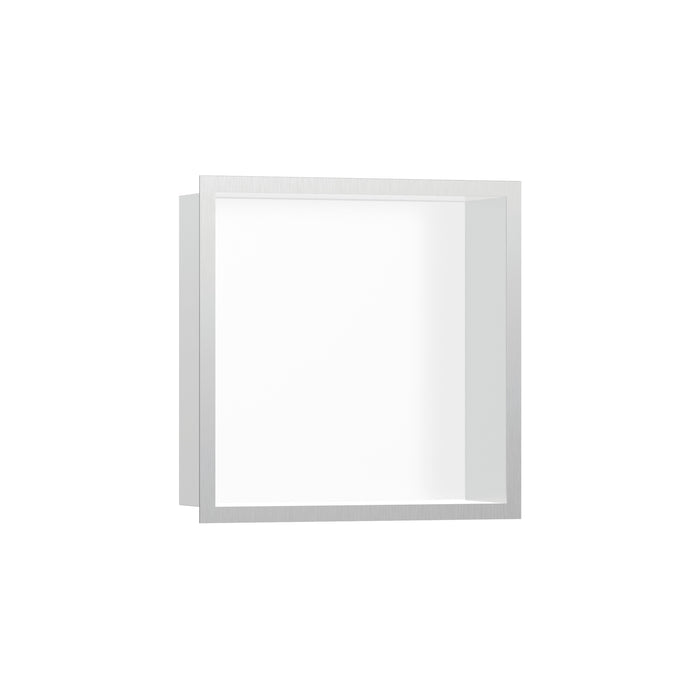 hansgrohe XtraStoris Individual Wall Niche Matte White with Design Frame 12"x 12"x 4"