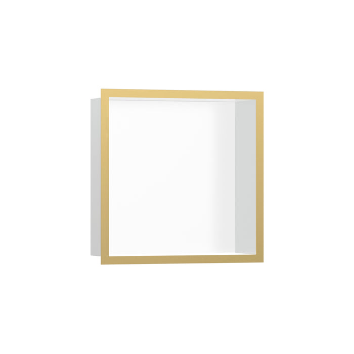 hansgrohe XtraStoris Individual Wall Niche Matte White with Design Frame 12"x 12"x 4"