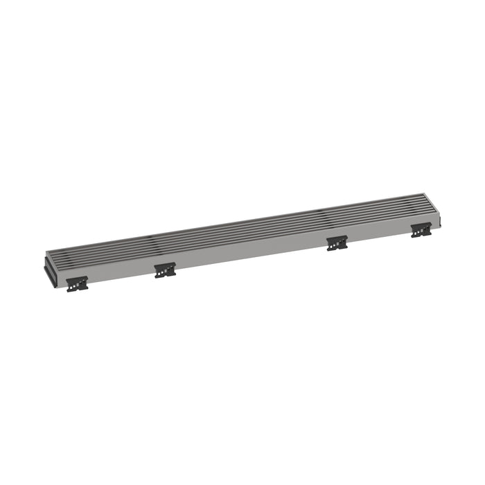 hansgrohe RainDrain Match Boardwalk Trim Boardwalk 23 5/8" with Height Adjustable Frame, brushed stainless steel