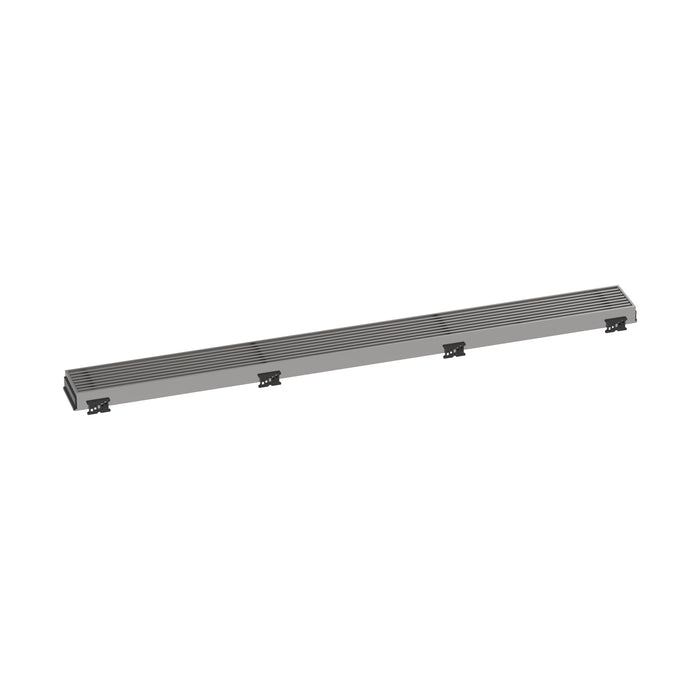 hansgrohe RainDrain Match Boardwalk Trim Boardwalk 31 1/2" with Height Adjustable Frame, brushed stainless steel