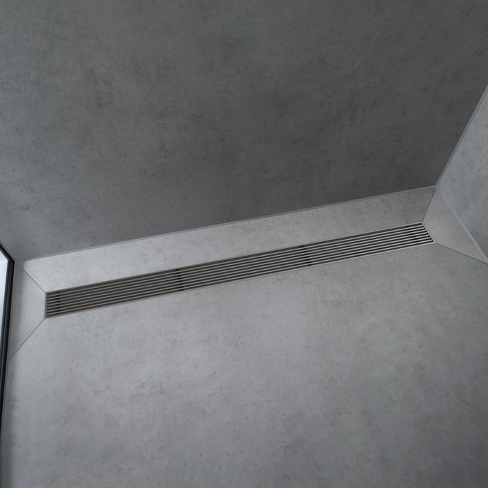 hansgrohe RainDrain Match Boardwalk Trim Boadwalk 47 1/4" with Height Adjustable Frame, brushed stainless steel - view 2
