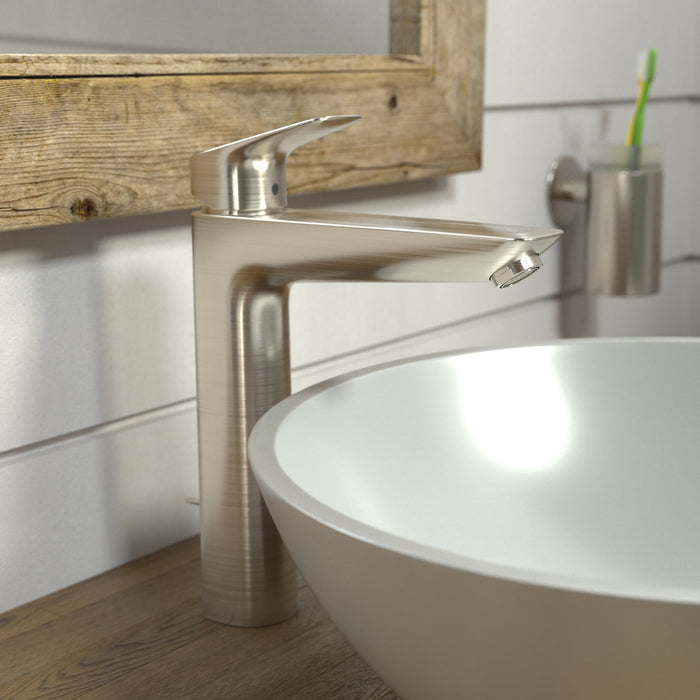 hansgrohe Logis Single-Hole Faucet 190 with Pop-Up Drain, 1.2 GPM, brushed nickel - view 2