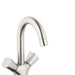 hansgrohe Logis Single-Hole Faucet 150 with Swivel Spout and Pop-Up Drain, 1.2 GPM, brushed nickel