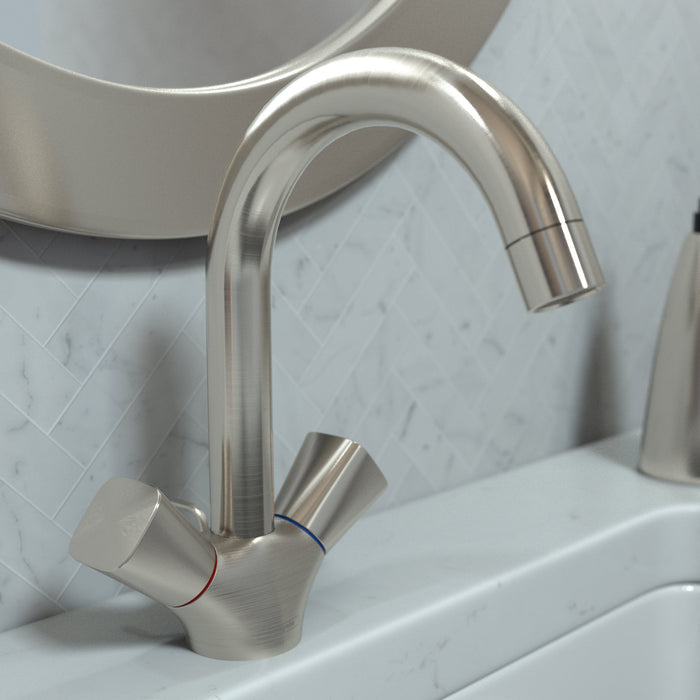 hansgrohe Logis Single-Hole Faucet 150 with Swivel Spout and Pop-Up Drain, 1.2 GPM, brushed nickel - view 2