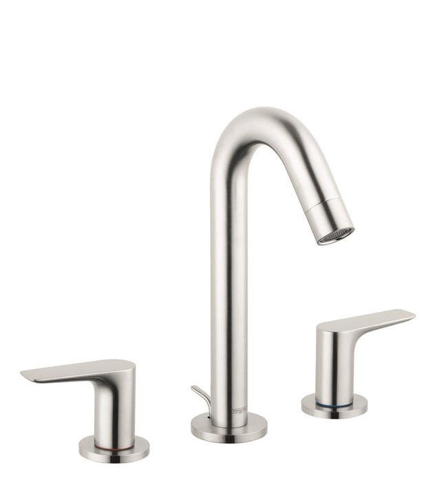 hansgrohe Logis Widespread Faucet 150 with Pop-Up Drain, 1.2 GPM, brushed nickel