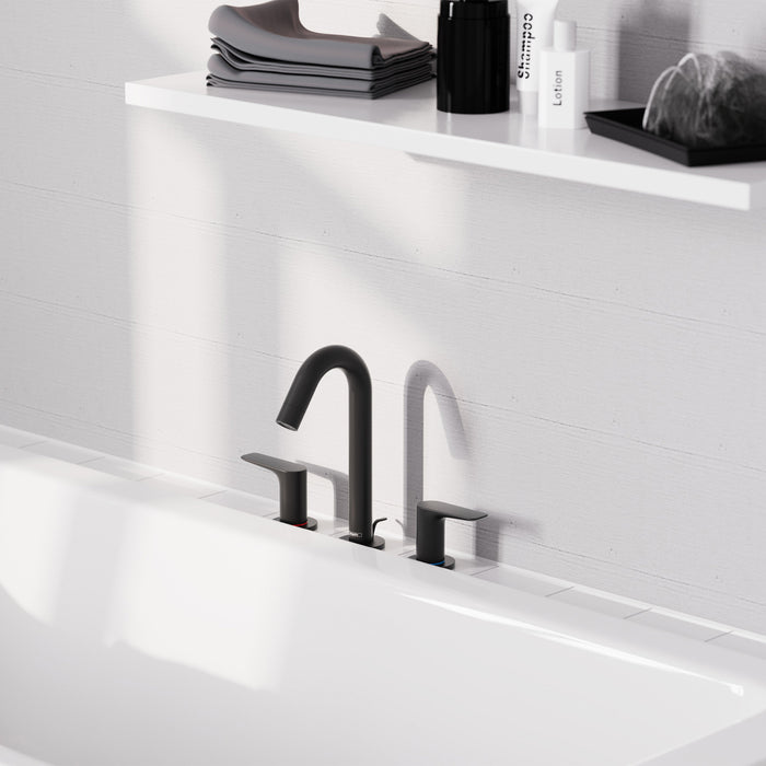 hansgrohe Logis Widespread Faucet 150 with Pop-Up Drain, 1.2 GPM, matte black - view 2