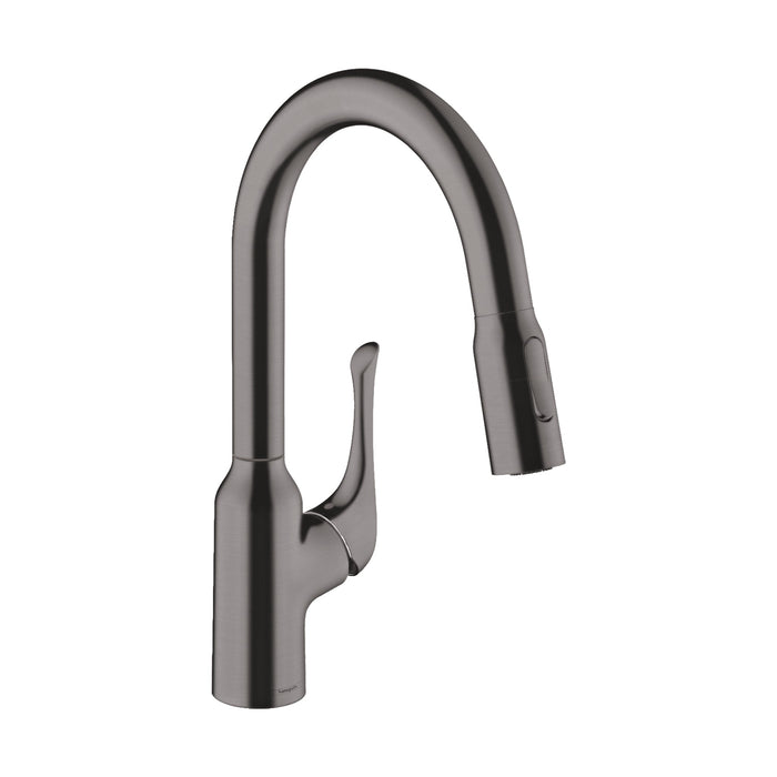hansgrohe Allegro N Prep Kitchen Faucet, 2-Spray Pull-Down, 1.75 GPM, brushed black chrome