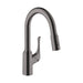 hansgrohe Allegro N Prep Kitchen Faucet, 2-Spray Pull-Down, 1.75 GPM, brushed black chrome