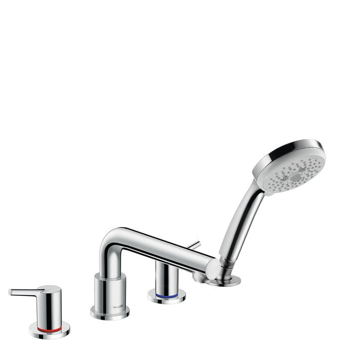 hansgrohe Talis S 4-Hole Roman Tub Set Trim with 1.8 GPM Handshower, chrome