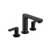 hansgrohe Rebris S Widespread Faucet 110 with Pop-Up Drain, 1.2 GPM, matte black