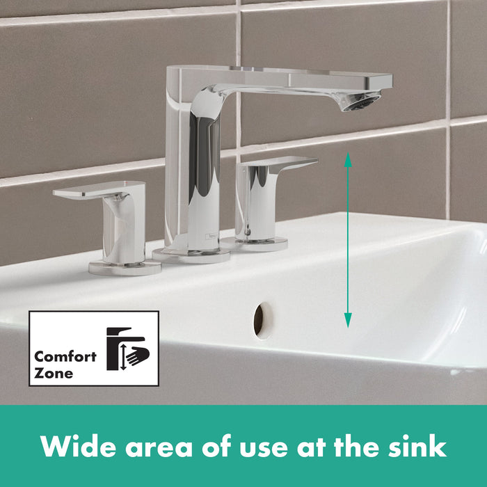 hansgrohe Rebris E Widespread Faucet 110 with Pop-Up Drain, 1.2 GPM, chrome - view 5