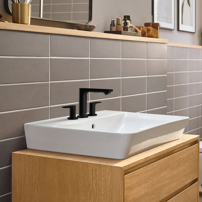 hansgrohe Rebris E Widespread Faucet 110 with Pop-Up Drain, 1.2 GPM, matte black - view 4