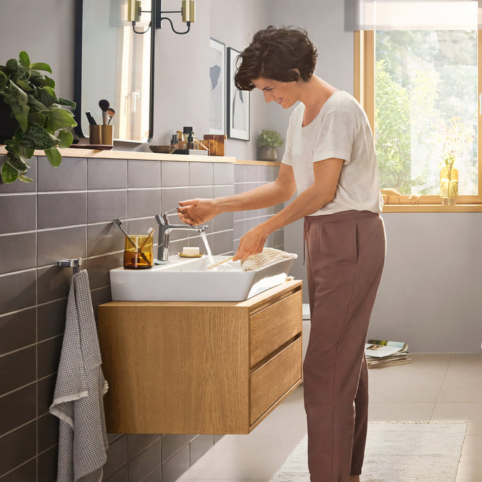 hansgrohe Rebris E Single-Hole Faucet 110 with Pop-Up Drain, 1.2 GPM, chrome - view 2