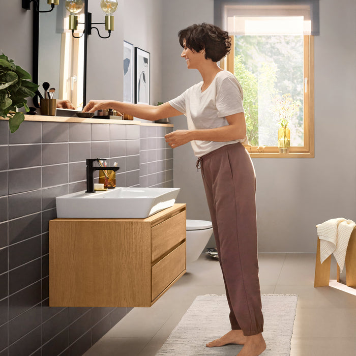 hansgrohe Rebris E Single-Hole Faucet 110 with Pop-Up Drain, 1.2 GPM, matte black - view 2