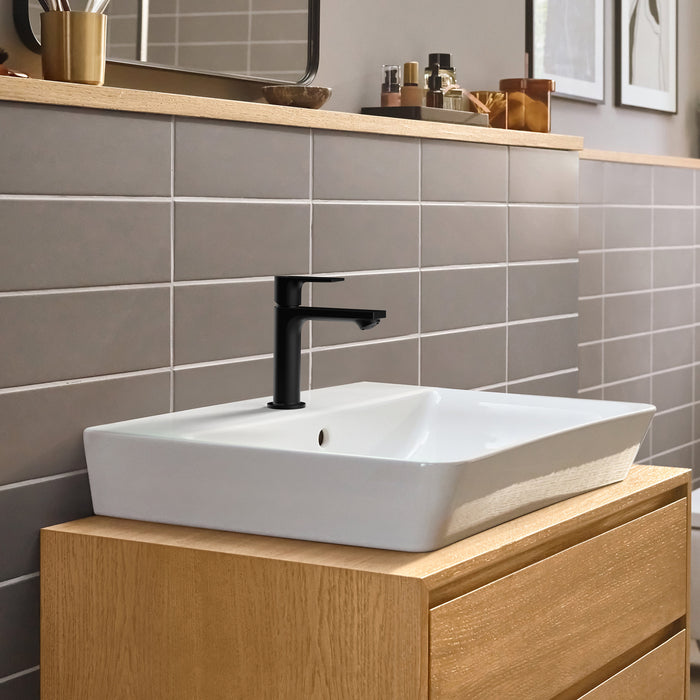 hansgrohe Rebris E Single-Hole Faucet 110 with Pop-Up Drain, 1.2 GPM, matte black - view 4