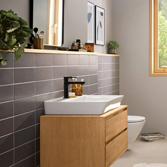 hansgrohe Rebris E Single-Hole Faucet 110 with Pop-Up Drain, 1.2 GPM, matte black - view 5