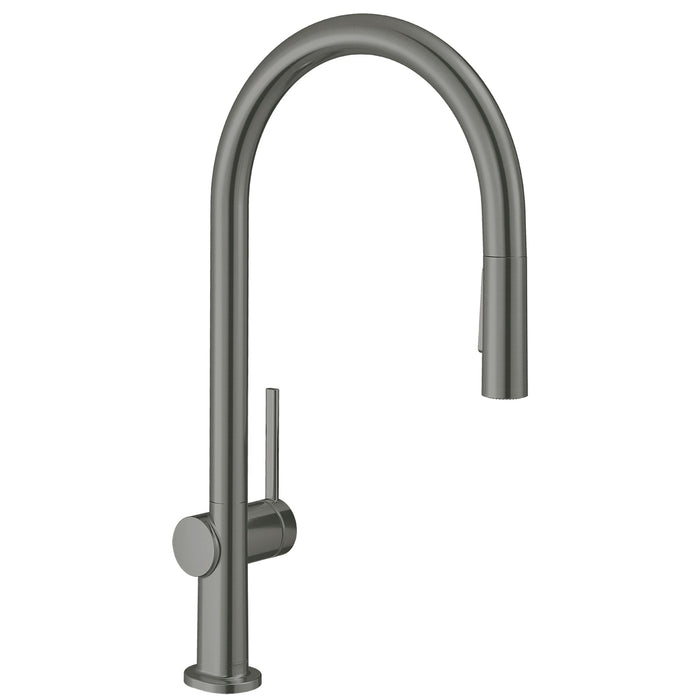 hansgrohe Talis N HighArc Kitchen Faucet, O-Style 2-Spray Pull-Down, 1.75 GPM, brushed black chrome