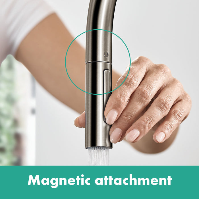 hansgrohe Talis N HighArc Kitchen Faucet, O-Style 2-Spray Pull-Down, 1.75 GPM, brushed black chrome - view 5
