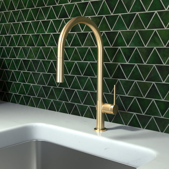 hansgrohe Talis N HighArc Kitchen Faucet, O-Style 2-Spray Pull-Down, 1.75 GPM, brushed gold optic - view 2