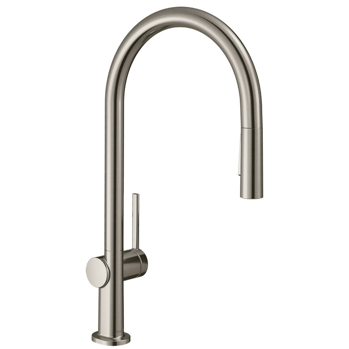 hansgrohe Talis N HighArc Kitchen Faucet, O-Style 2-Spray Pull-Down, 1.75 GPM, stainless steel optic