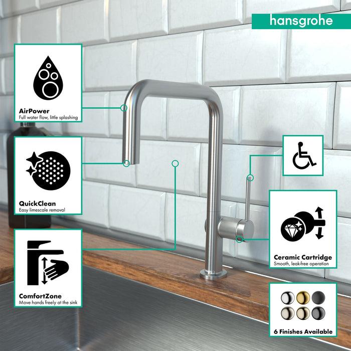 hansgrohe Talis N Kitchen Faucet, U-Style 1-Spray, 1.75 GPM, stainless steel optic - view 3