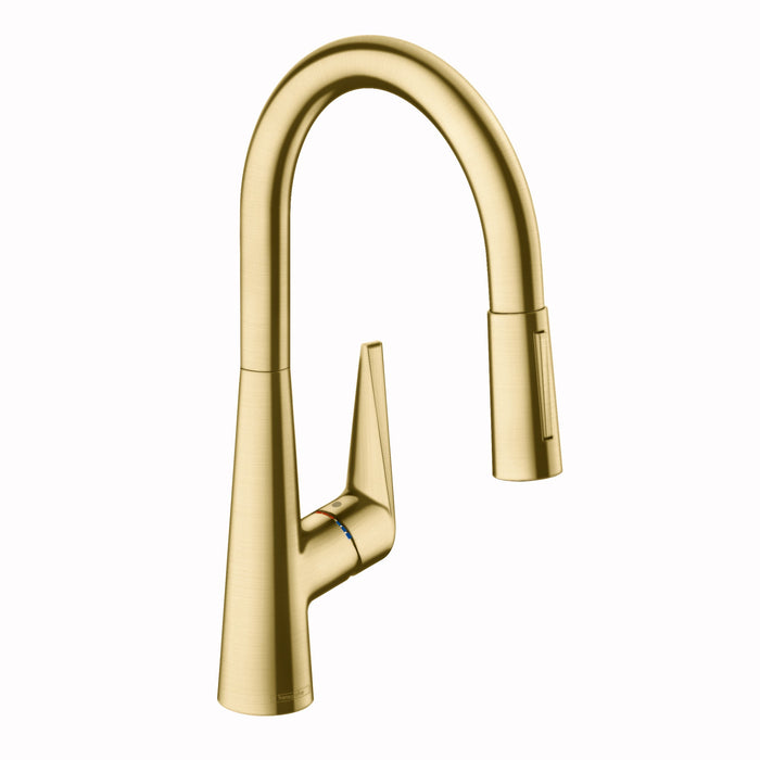 hansgrohe Talis S HighArc Kitchen Faucet, 2-Spray Pull-Down, 1.75 GPM, brushed gold optic