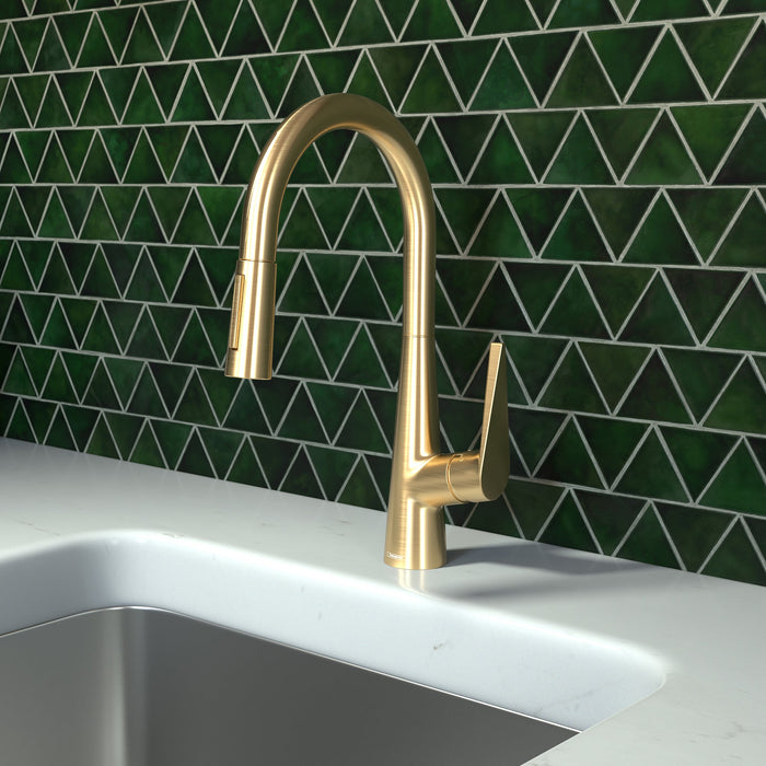 hansgrohe Talis S HighArc Kitchen Faucet, 2-Spray Pull-Down, 1.75 GPM, brushed gold optic - view 2