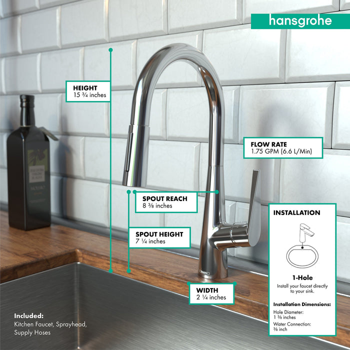 hansgrohe Talis S HighArc Kitchen Faucet, 2-Spray Pull-Down, 1.75 GPM, chrome - view 4