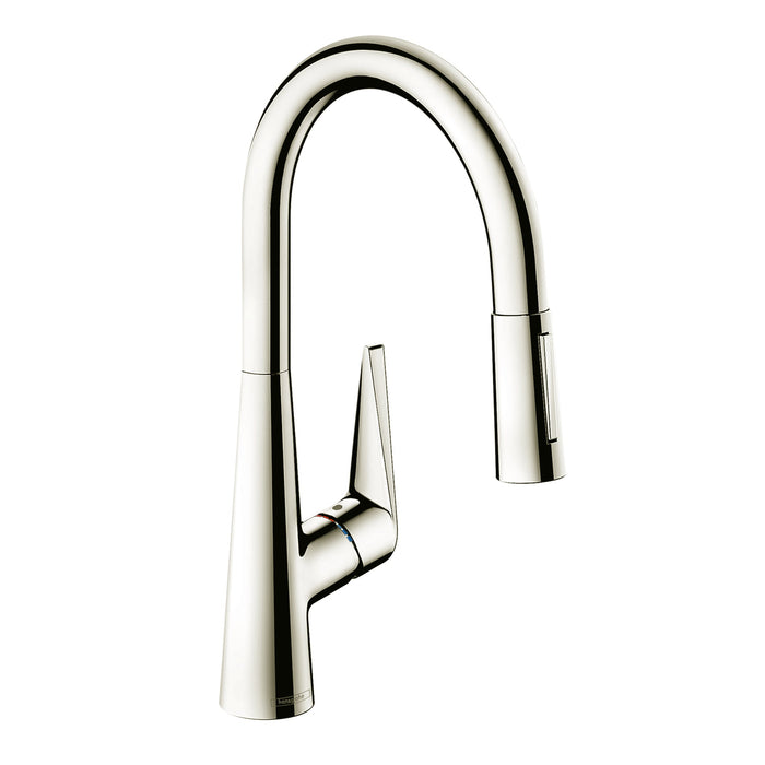 hansgrohe Talis S HighArc Kitchen Faucet, 2-Spray Pull-Down, 1.75 GPM, polished nickel