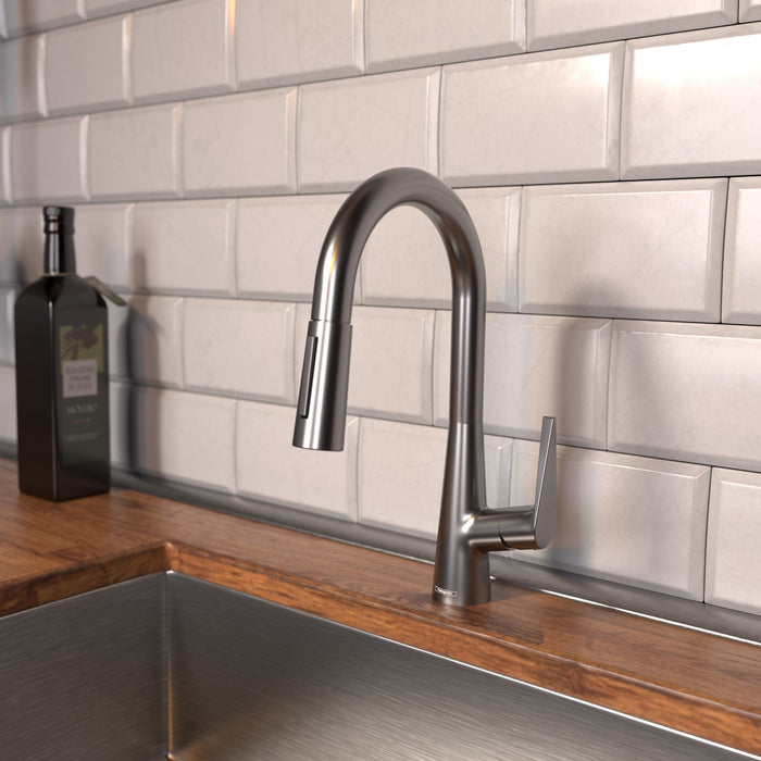 hansgrohe Talis S Prep Kitchen Faucet, 2-Spray Pull-Down, 1.75 GPM, brushed black chrome - view 2