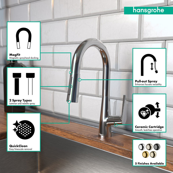 hansgrohe Talis S Prep Kitchen Faucet, 2-Spray Pull-Down, 1.75 GPM, chrome - view 3