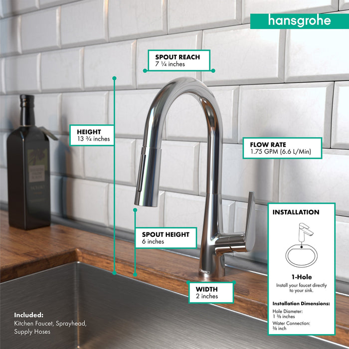hansgrohe Talis S Prep Kitchen Faucet, 2-Spray Pull-Down, 1.75 GPM, chrome - view 4