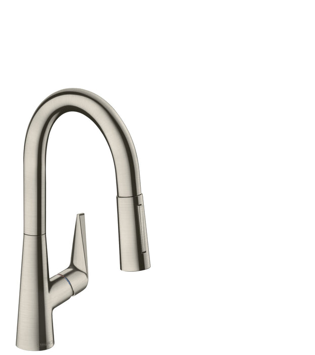 hansgrohe Talis S Prep Kitchen Faucet, 2-Spray Pull-Down, 1.75 GPM, stainless steel optic