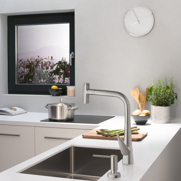 hansgrohe Talis Select S HighArc Kitchen Faucet, 2-Spray Pull-Out, 1.75 GPM, stainless steel optic - view 3