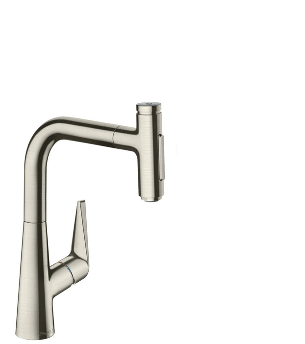 hansgrohe Talis Select S Prep Kitchen Faucet, 2-Spray Pull-Out, 1.75 GPM, stainless steel optic