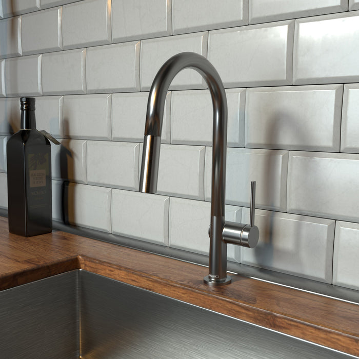 hansgrohe Talis N HighArc Kitchen Faucet, A-Style 2-Spray Pull-Down, 1.75 GPM, brushed black chrome - view 2