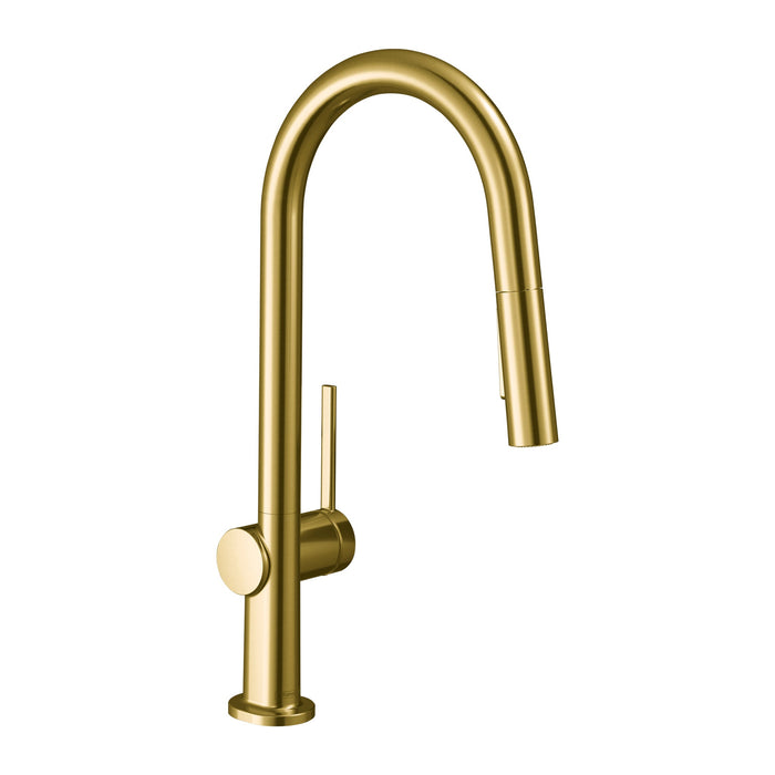 hansgrohe Talis N HighArc Kitchen Faucet, A-Style 2-Spray Pull-Down, 1.75 GPM, brushed gold optic
